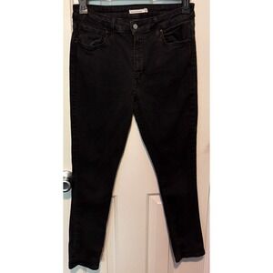 Levis Jeans Womens 32x28 Black 721 High Rise Skinny Dark Wash